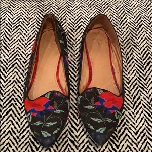 Noir Floral Flats sz 40